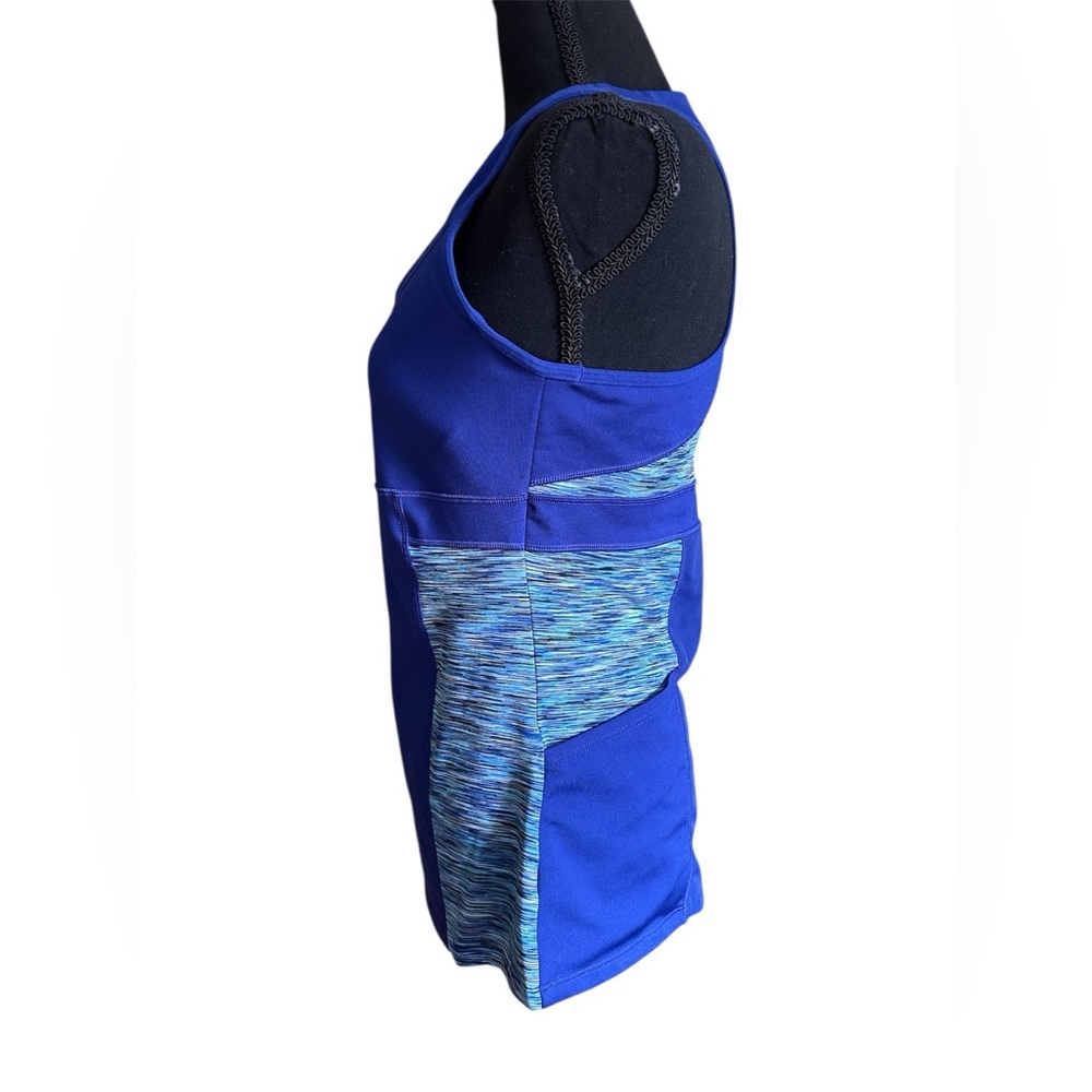 Athleta Racer Back Fitted Athletic Tank Built in Bra Mesh Pocket Womens Size L - Picture 4 of 9